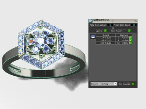Diamond Ring 3D Print Model