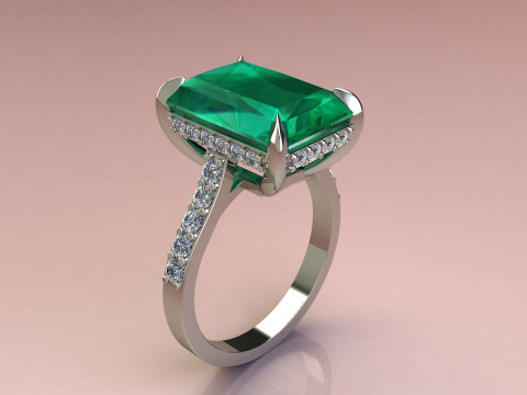 Emerald Ring Model do druku 3D