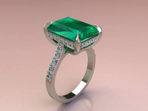 エメラルドリング 3Dプリントモデル