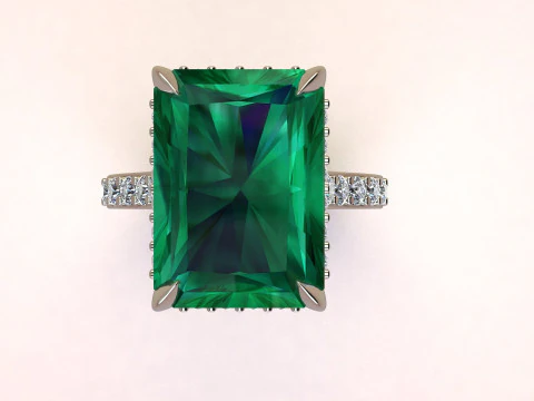 Emerald Ring 3D Print Model