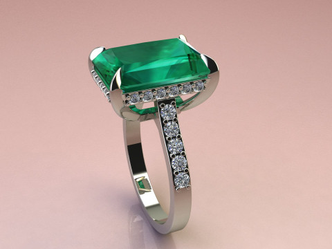 Emerald Ring Model do druku 3D