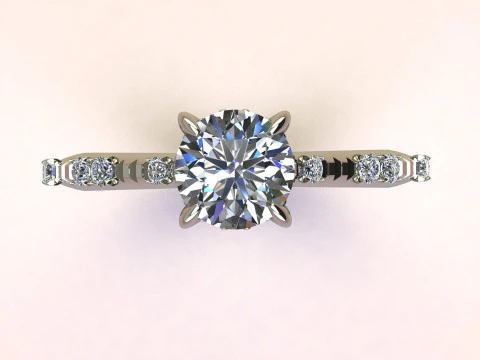 Fashion Diamond Ring 3D Print Model