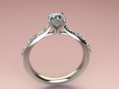 Fashion Diamond Ring 3D Print Model