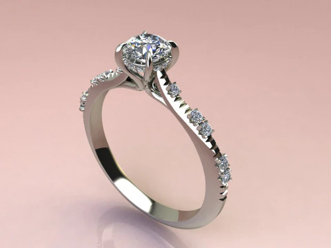 Fashion Diamond Ring 3D Print Model