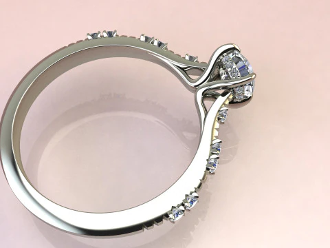 Fashion Diamond Ring 3D Print Model
