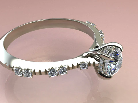Fashion Diamond Ring 3D Print Model