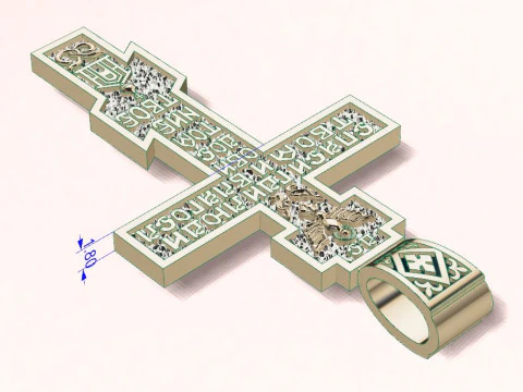 Cross Pendant 3D Print Model