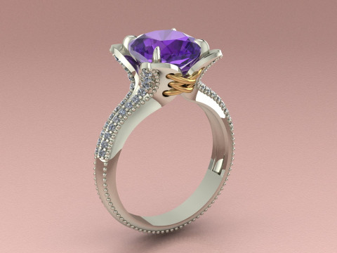 Cushion in a flower Ring 3Dプリントモデル