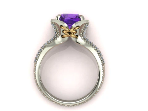 Cushion in a flower Ring 3D Print Model