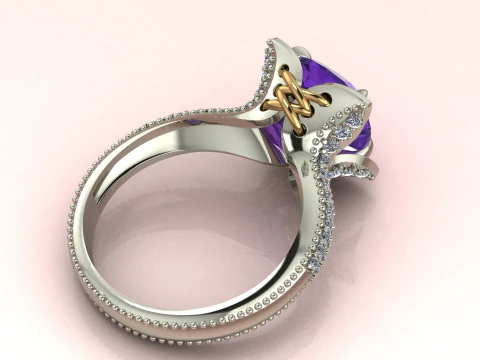 Cushion in a flower Ring 3D Print Model