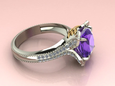 Cushion in a flower Ring 3D Print Model