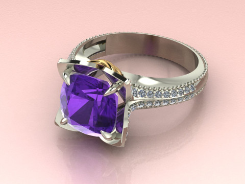 Cushion in a flower Ring 3Dプリントモデル