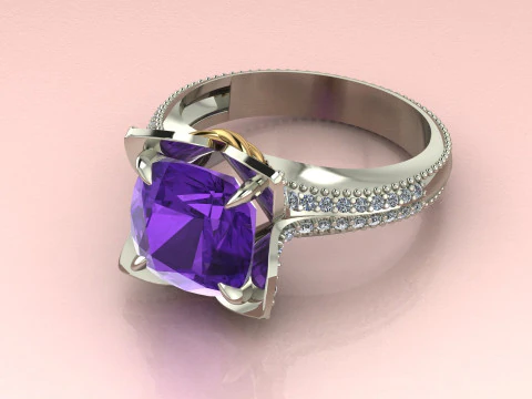 Cushion in a flower Ring 3D Print Model