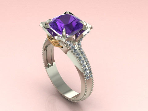 Cushion in a flower Ring 3Dプリントモデル