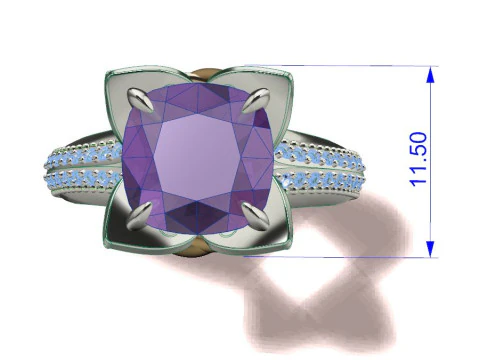 Cushion in a flower Ring 3D Print Model