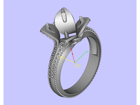 Cushion in a flower Ring 3D Print Model