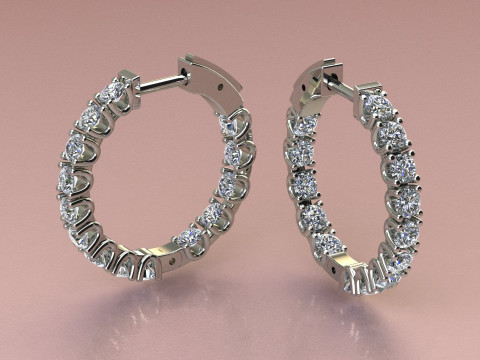 Earrings With a lock and Diamonds Modelo de impresión 3D