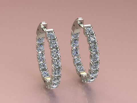 Earrings With a lock and Diamonds Modelo de impresión 3D