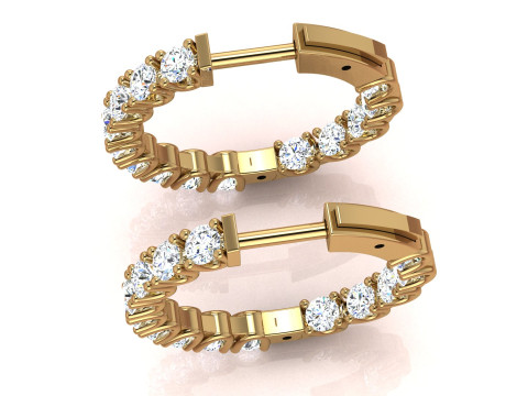 Earrings With a lock and Diamonds Modelo de impresión 3D