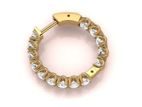 Earrings With a lock and Diamonds Modelo de impresión 3D