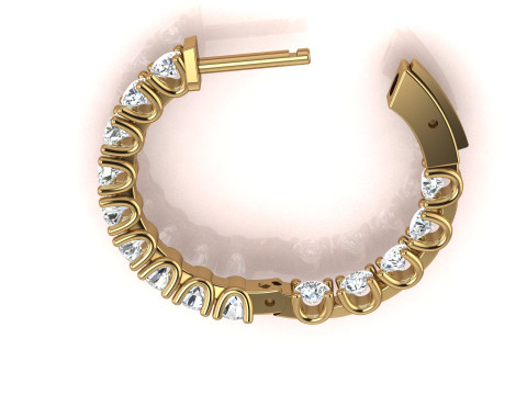 Earrings With a lock and Diamonds Modelo de impresión 3D