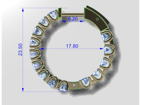 Earrings With a lock and Diamonds Modelo de impresión 3D