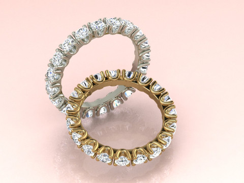 Two Fashion Diamond Rings Modelo de Impressão 3D