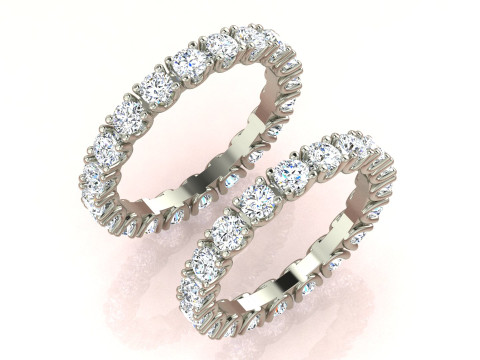 Two Fashion Diamond Rings Modelo de Impressão 3D