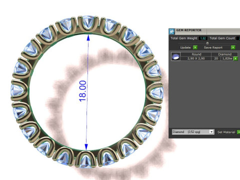 Two Fashion Diamond Rings Modelo de Impressão 3D