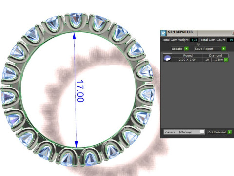 Two Fashion Diamond Rings Modelo de Impressão 3D