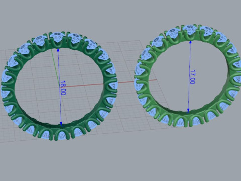 Two Fashion Diamond Rings Modelo de Impressão 3D