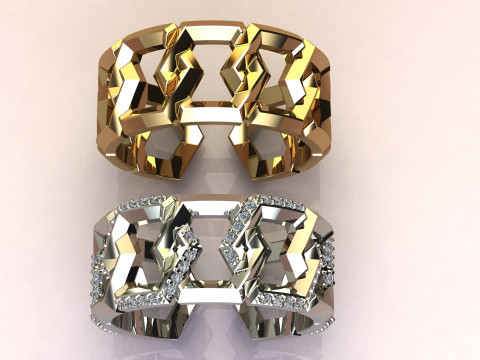 Fashion Diamond Rings 3Dプリントモデル
