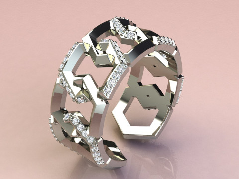 Fashion Diamond Rings 3D Print Model