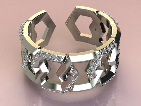 Fashion Diamond Rings 3D Print Model