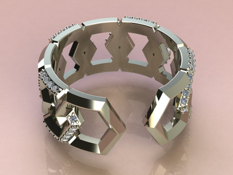 Fashion Diamond Rings 3D Print Model