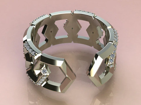 Fashion Diamond Rings 3D Print Model