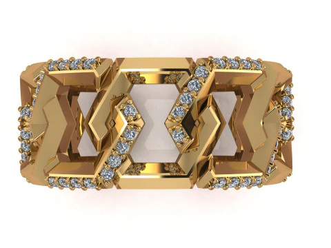 Fashion Diamond Rings 3D Print Model