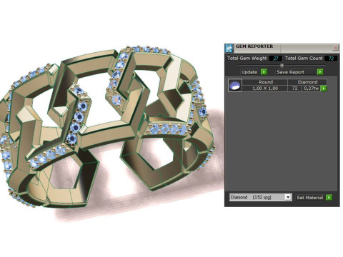 Fashion Diamond Rings 3D Print Model