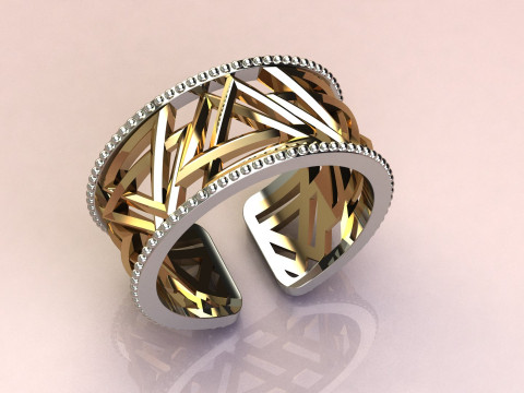 Silver Ring abstract 3D-printmodel