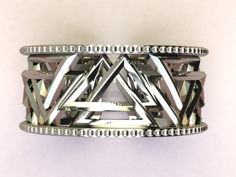 Silver Ring abstract Modello di stampa 3D