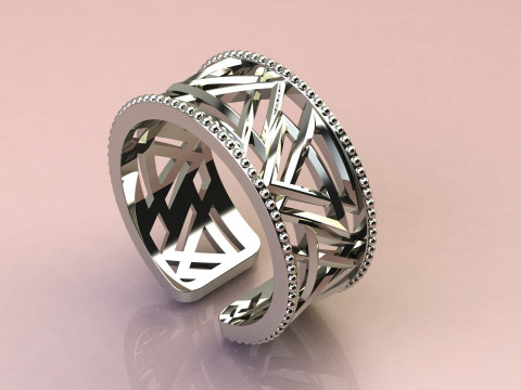 Silver Ring abstract Modello di stampa 3D