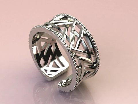 Silver Ring abstract 3D Print Model