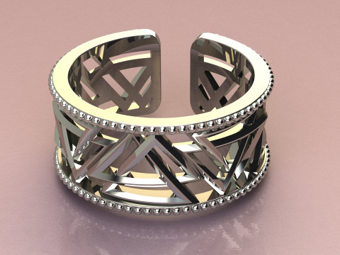 Silver Ring abstract Modello di stampa 3D