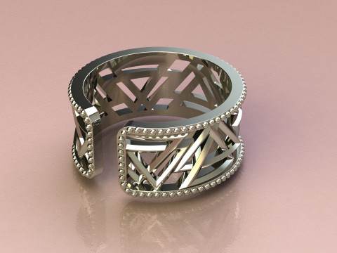 Silver Ring abstract Modello di stampa 3D