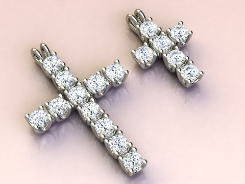Cross with diamonds 3D-printmodel