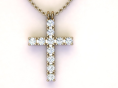 Cross with diamonds 3D-printmodel