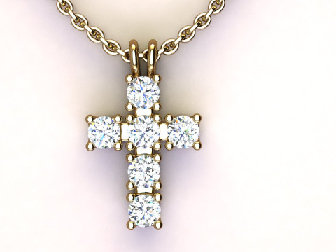 Cross with diamonds 3D-printmodel