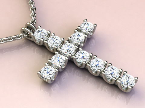Cross with diamonds 3D-printmodel