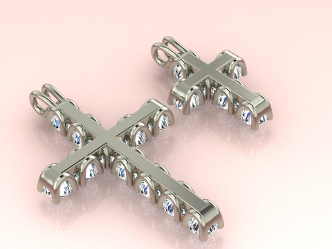 Cross with diamonds 3D-printmodel
