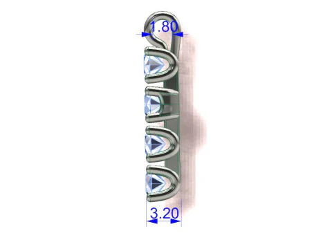 Cross with diamonds 3D Print Model